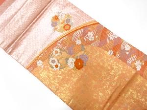 波に花丸文様織出し名古屋帯